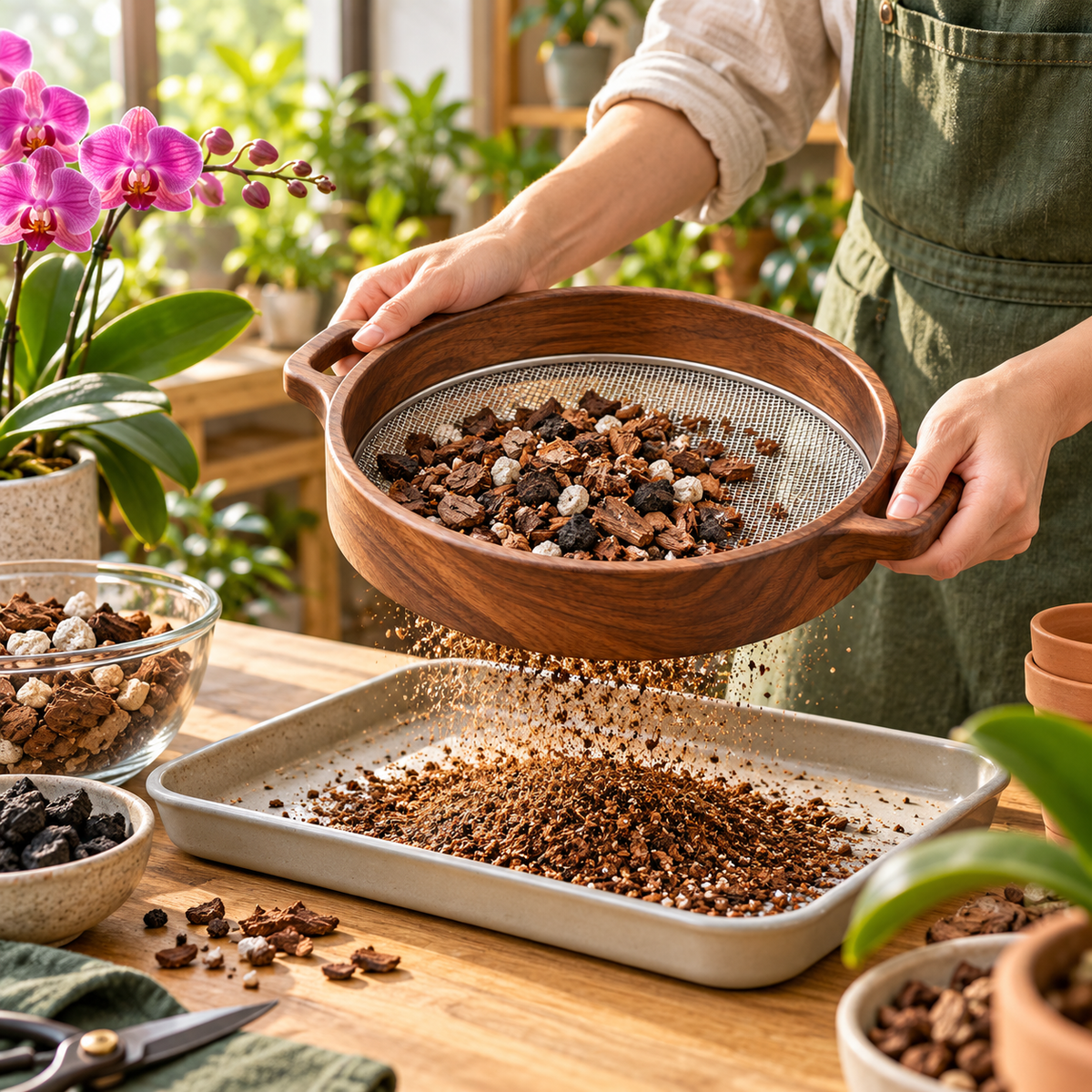 wsffhkl™ Round Potting Soil Sieve — lifestyle view 2