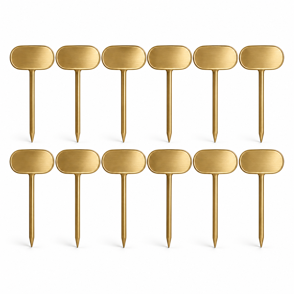 wsffhkl™ Gold-Tone Plant Marker Stakes — white background