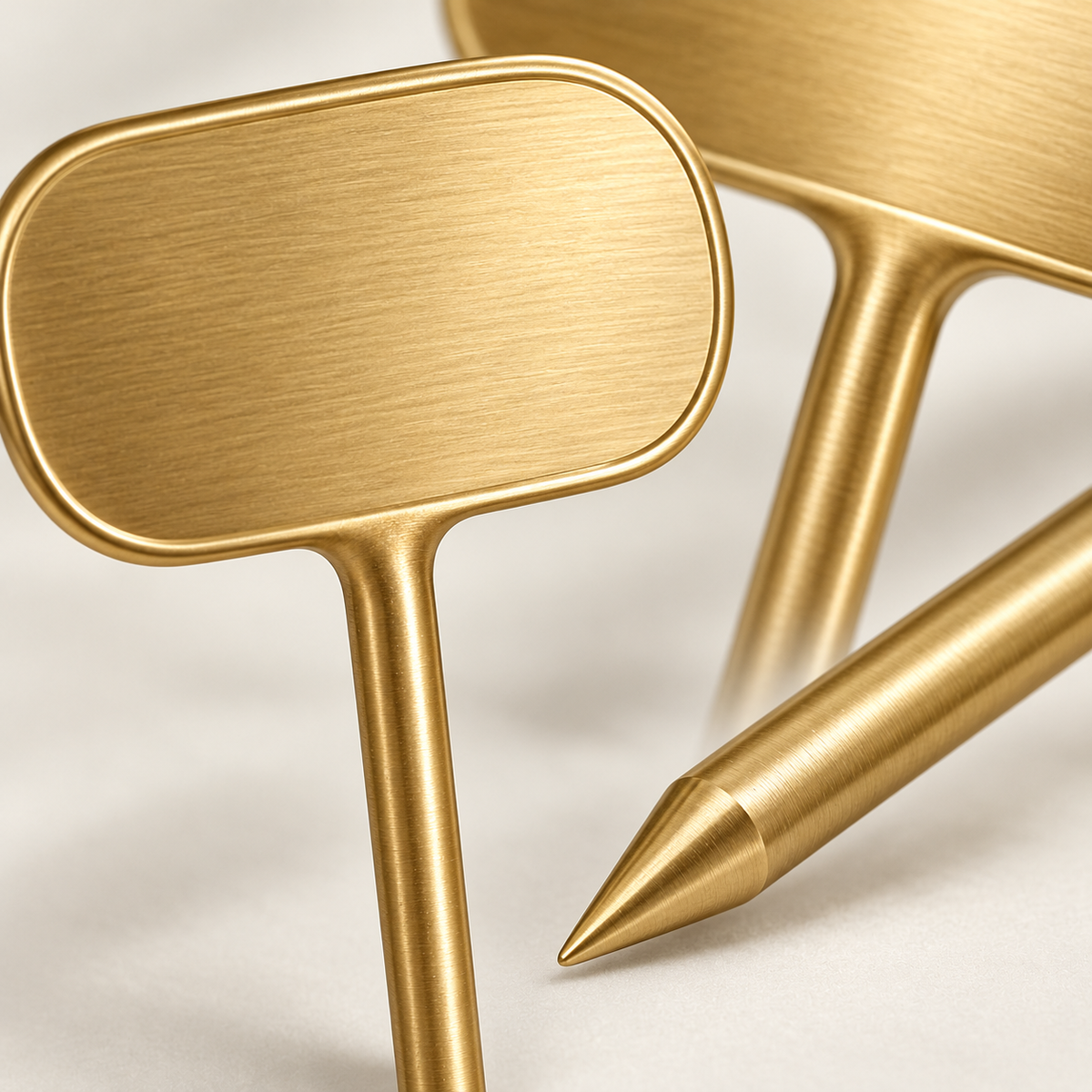 wsffhkl™ Gold-Tone Plant Marker Stakes — detail view