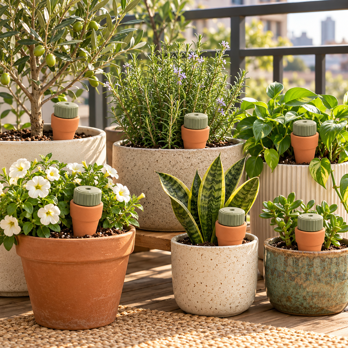 wsffhkl™ Terracotta Watering Spikes — lifestyle view 2
