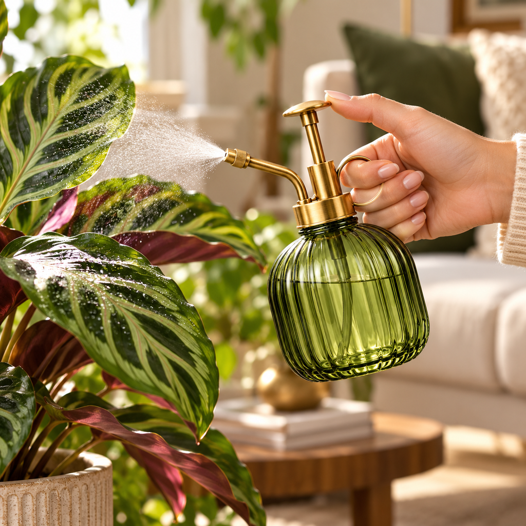 wsffhkl™ Ribbed Glass Plant Mister — lifestyle view 1