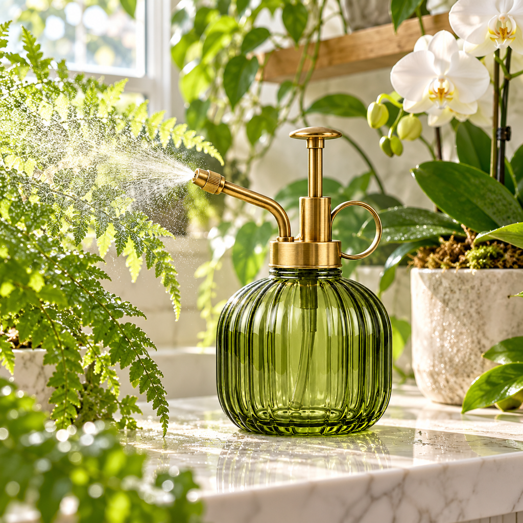 wsffhkl™ Ribbed Glass Plant Mister — lifestyle view 2