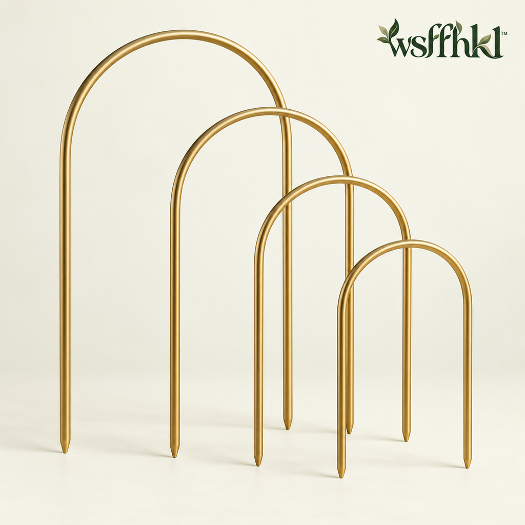 wsffhkl™ Gold-Tone Plant Support Hoops — main view