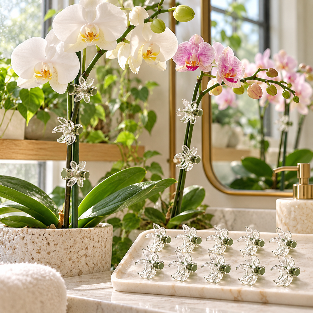 wsffhkl™ Clear Orchid Support Clips — lifestyle view 2