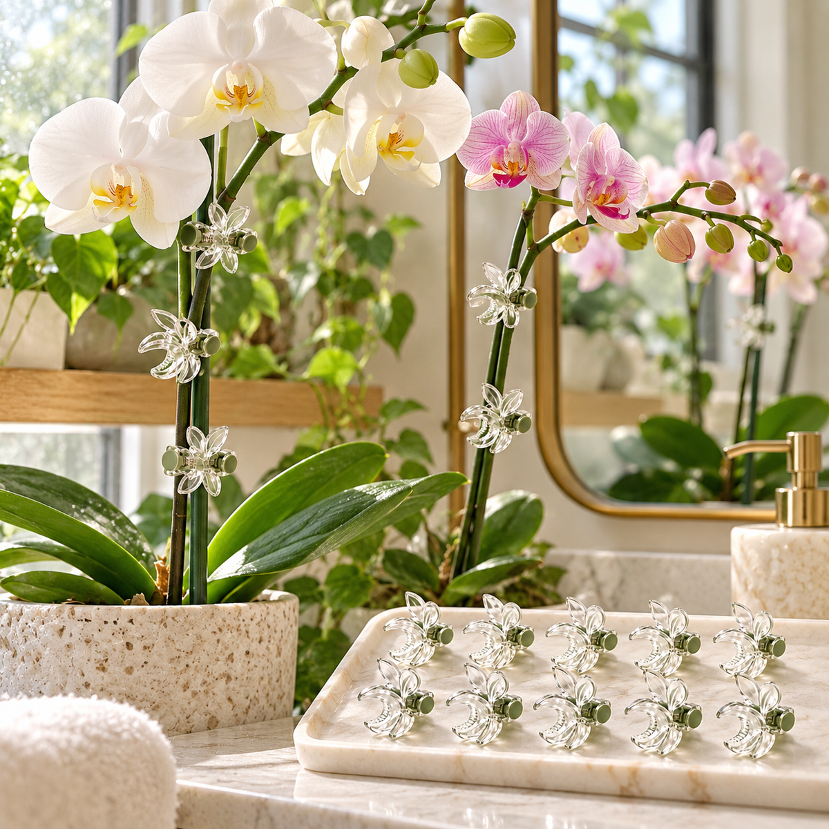 wsffhkl™ Clear Orchid Support Clips — lifestyle view 2